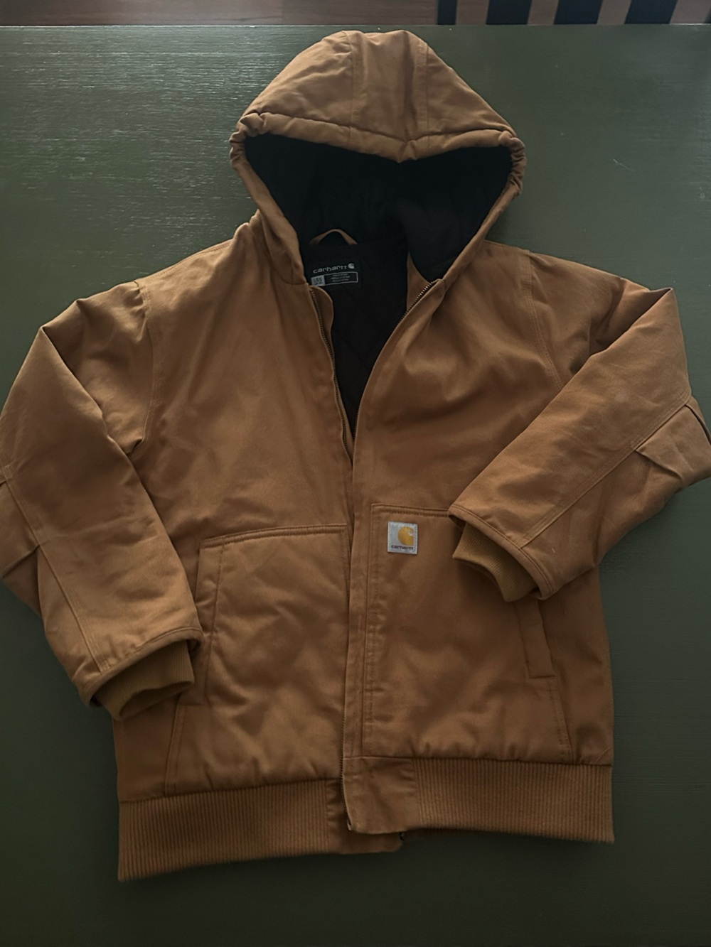 Carhartt Tan Duck Canvas Jacket with Logo Patch